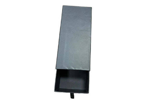 Matte Black Drawer Style Rigid Paper Gift Box 175x78x60mm